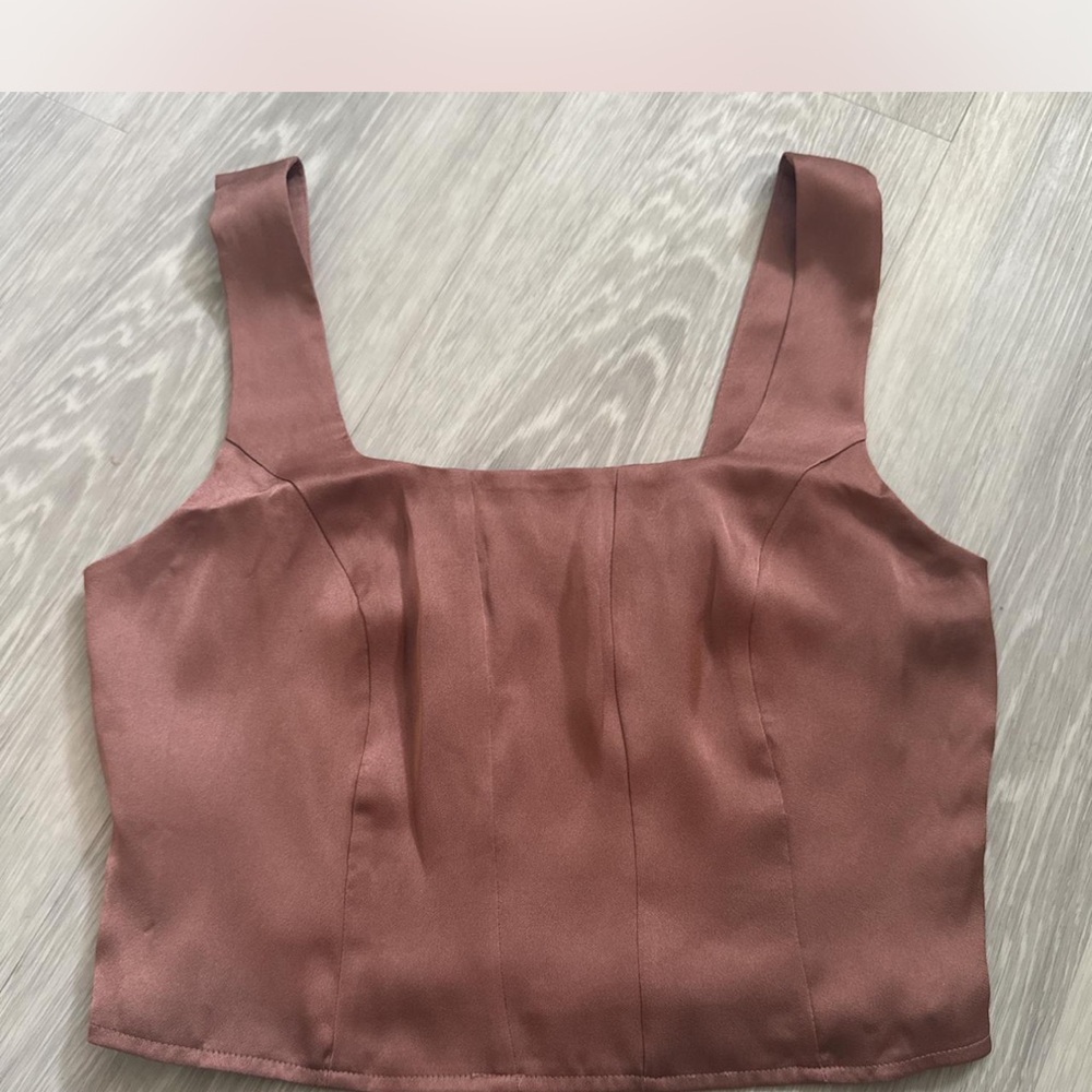 Express Pink Fitted Crop Tank Top